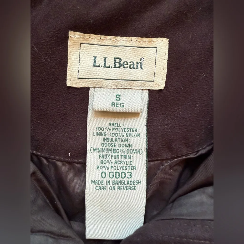 L.L.Bean women's medium brown goose down puffer vest size s - Image 2