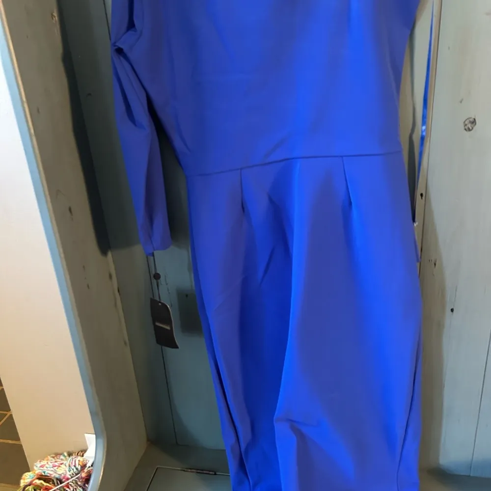 Chiara Boni La Petite Robe| Cobalt Blue One Shoulder Cocktail Dress, Size 46 - Image 2