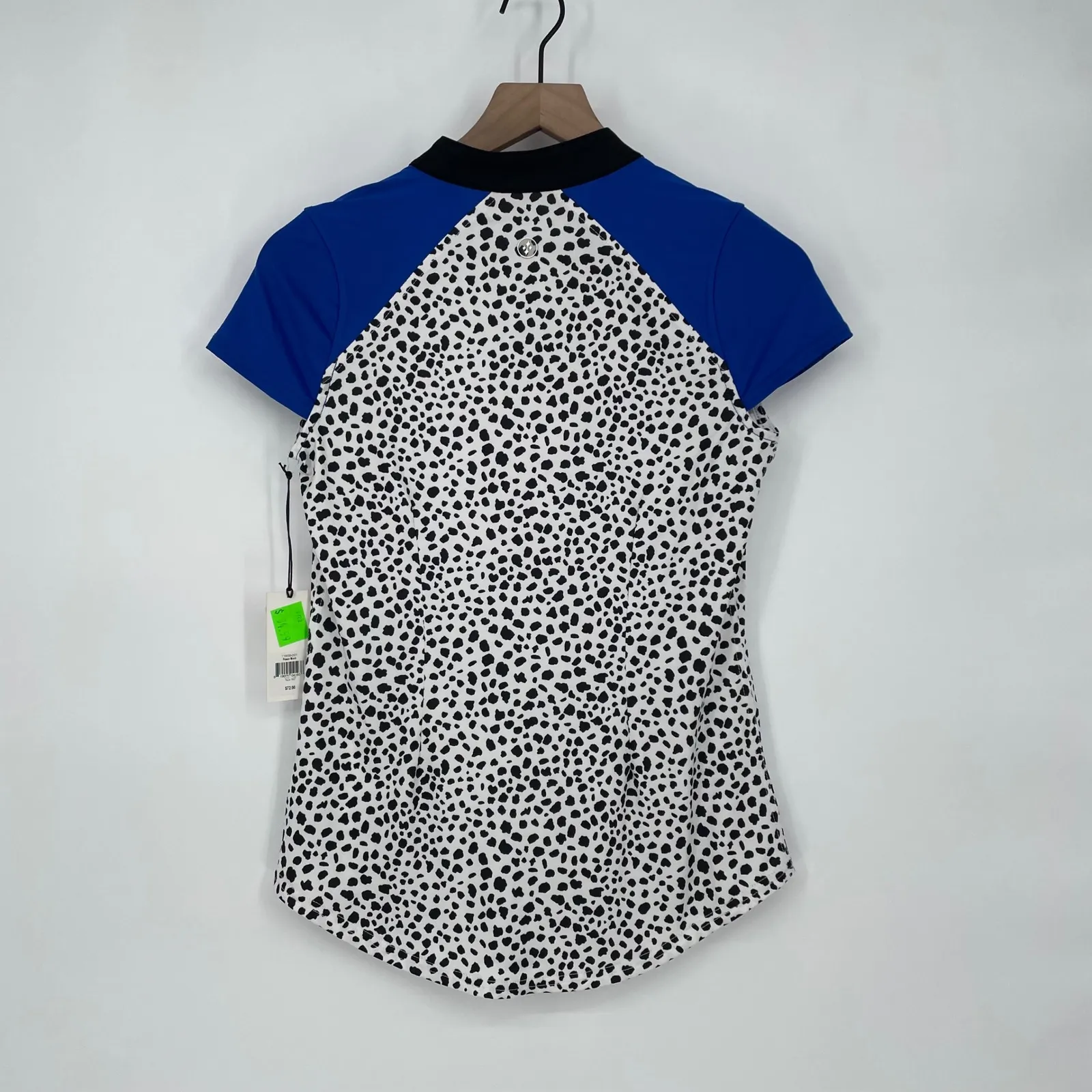 JOJIT Power Mock Cap Sleeve Golf Tennis Polo Shirt White Black Blue XS - Image 8