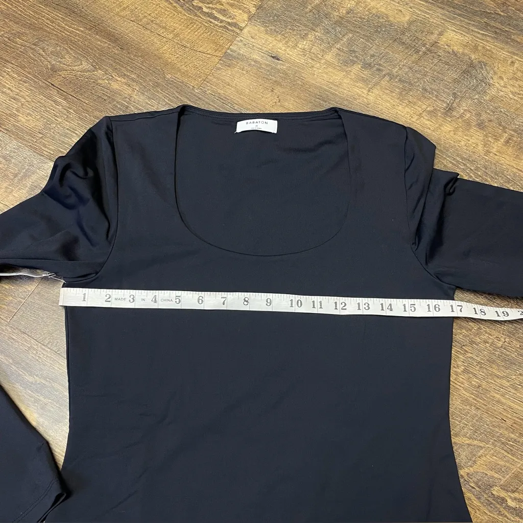 NEW Babaton Aritzia Contour Bodysuit Women’s 1X Black Long Sleeve Soft Stretch - Image 4