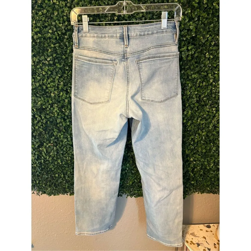 Athleta Light Wash Straight Leg Crop Jeans Sz 4 - Image 3