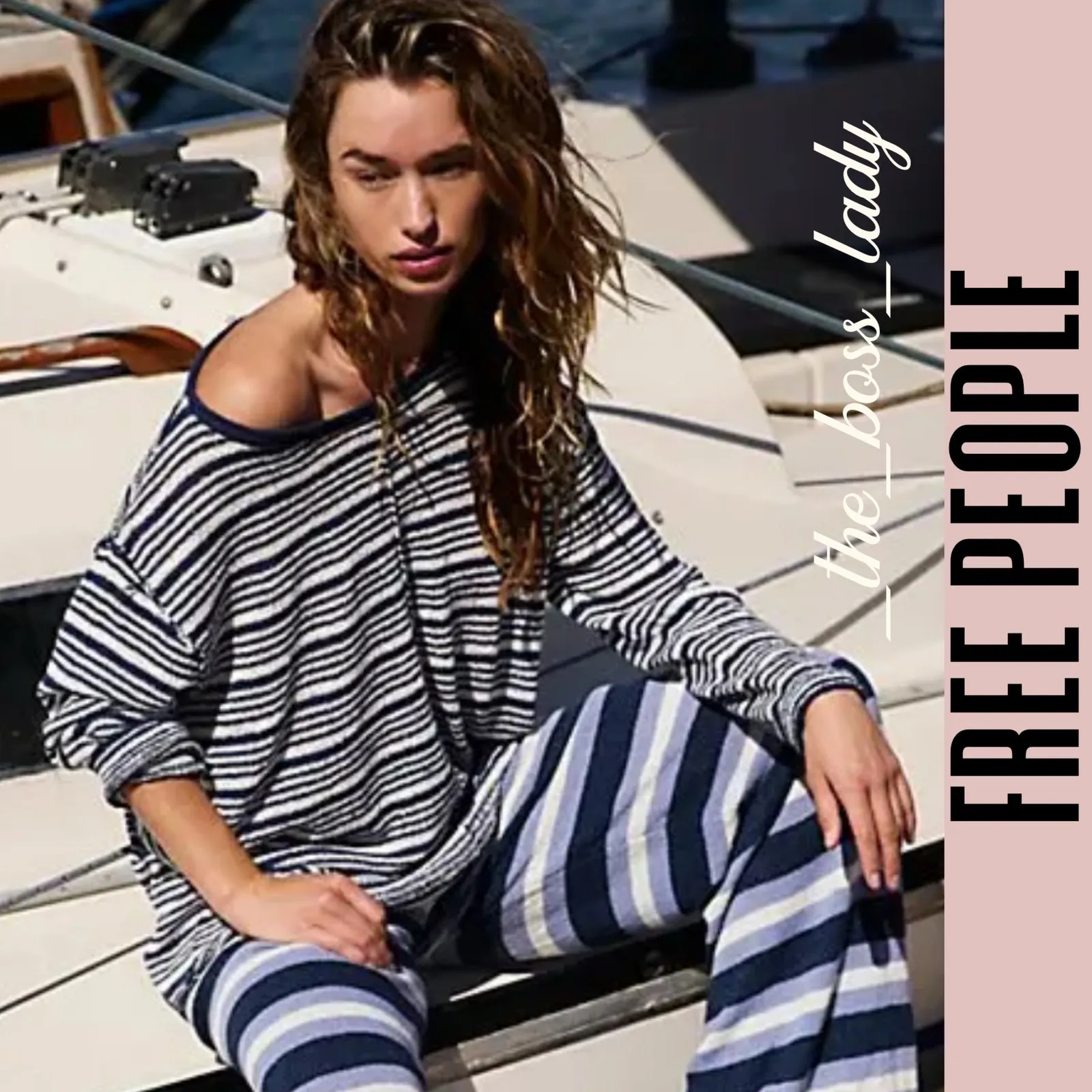 Free People sweater knit pullover striped medium - Image 7