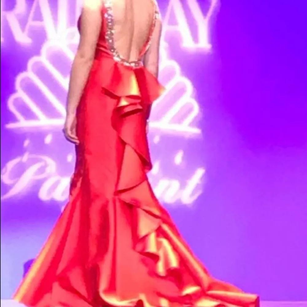 Studio 17 Red Prom Mermaid Dress - Image 6