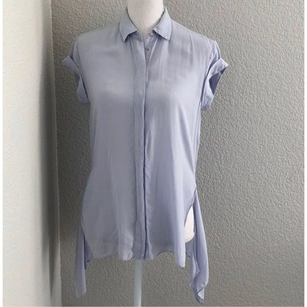 All Saints Cheyne Shirt Cuffed Sleeve Side Slits Blouse Size 0 - Image 11