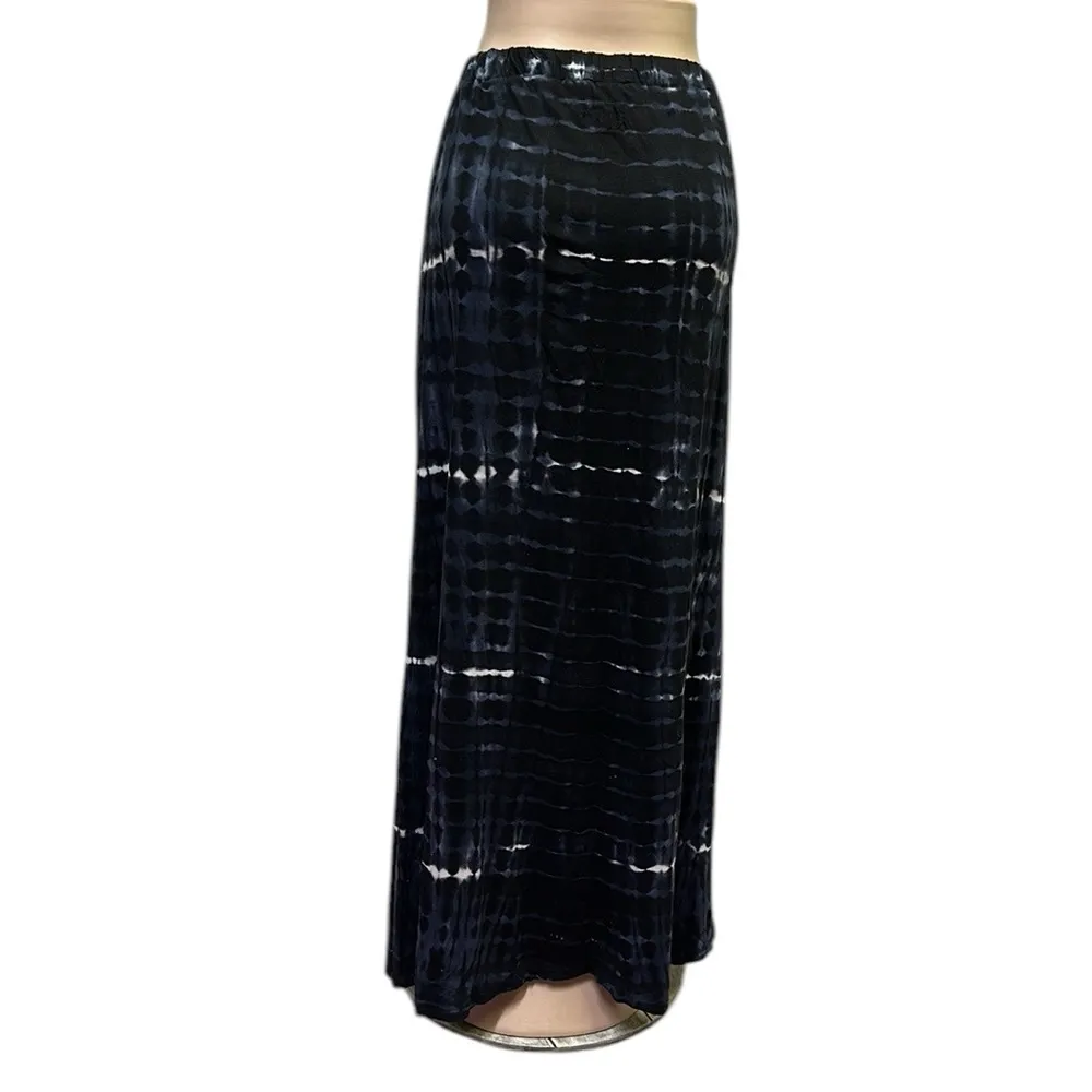 Ruff Hewn Cotton Tie Dye Full Button Front Maxi Skirt Black Blue White Womens M - Image 6