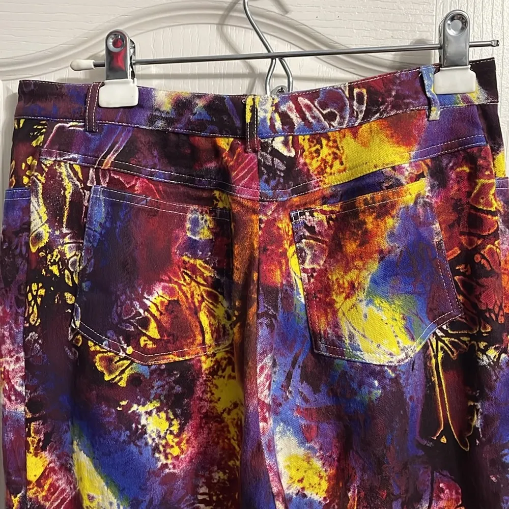 💙💖 St. John Sport Y2K Psychedelic Jeans Purple Size 10 - Image 4