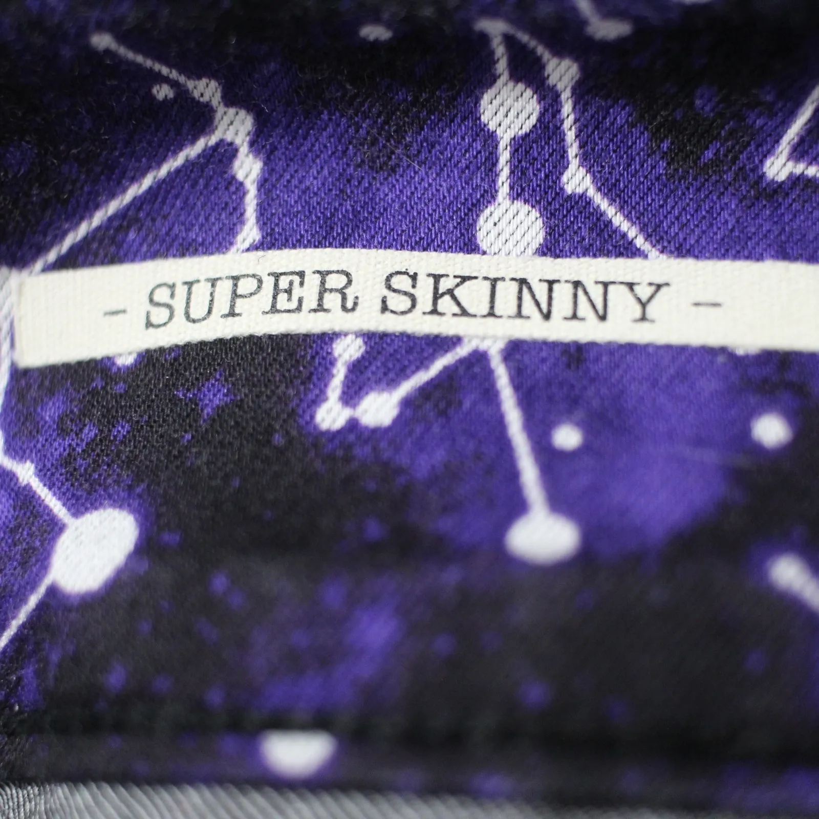 Blackheart Constellation Print Black Super Skinny Jeans Size 9 Galaxy - Image 8