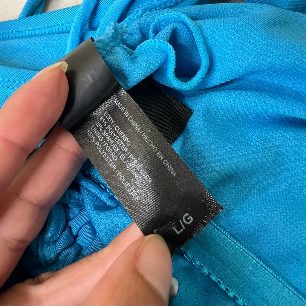 Hurley Blue One-Piece Swimsuit Womens Large Cinched Sides - Image 3