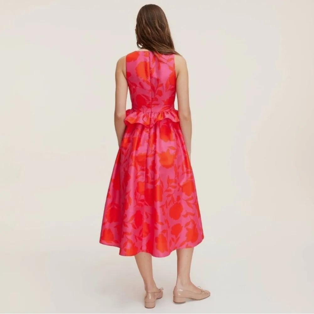 Kate Spade Target Women’s Midi Dress Rose Floral Pink Red Plus Size 20 - Image 6