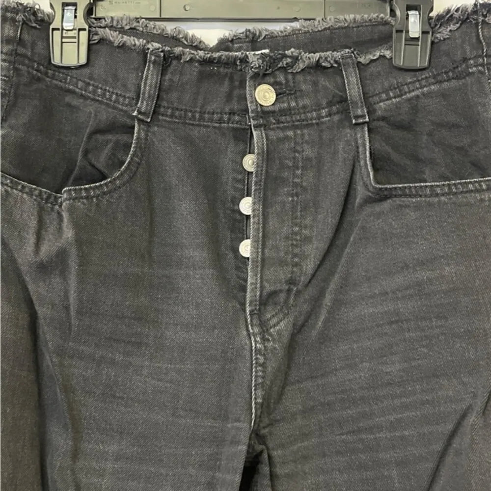 Zara Women's Black Jeans/Wide Leg/Button Fly Sz 8 SKU 4220 - Image 2