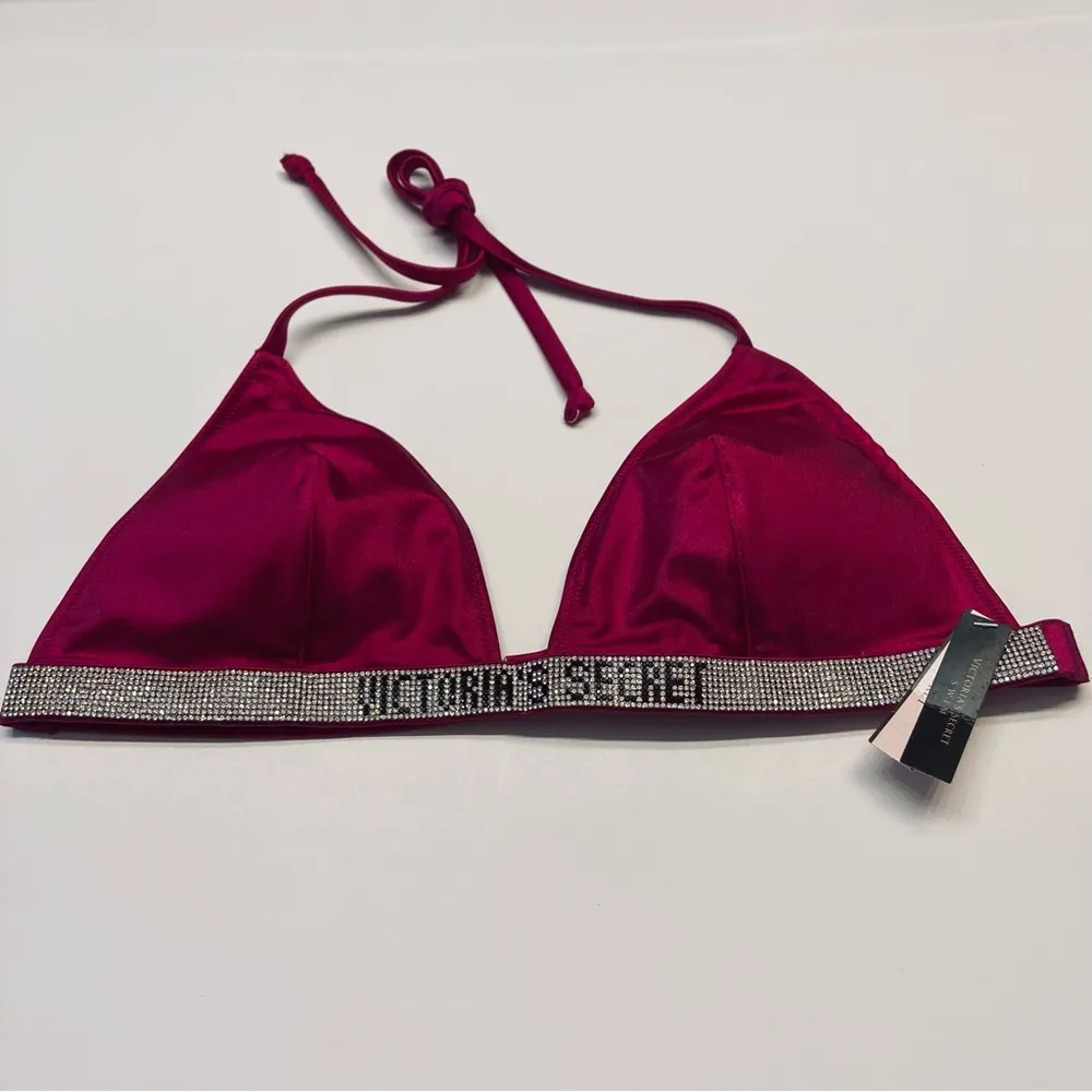Victoria’s Secret Swim Shine Strap Triangle Bikini Top Size Large Halter Tie NEW - Image 5