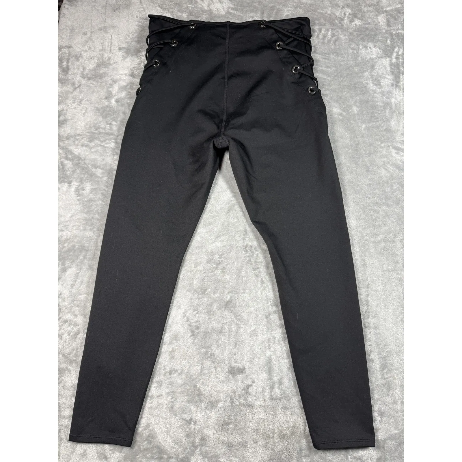 Good American Leggings Womens Size 5 2XL‎ Black High Waist Lace Up Stretch Pants - Image 7