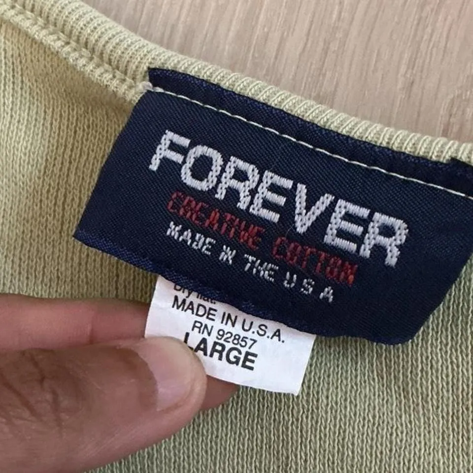 Forever Striped Knit Cardigan Short Sleeve Button Down Pastel‎ Top Green Size L - Image 6