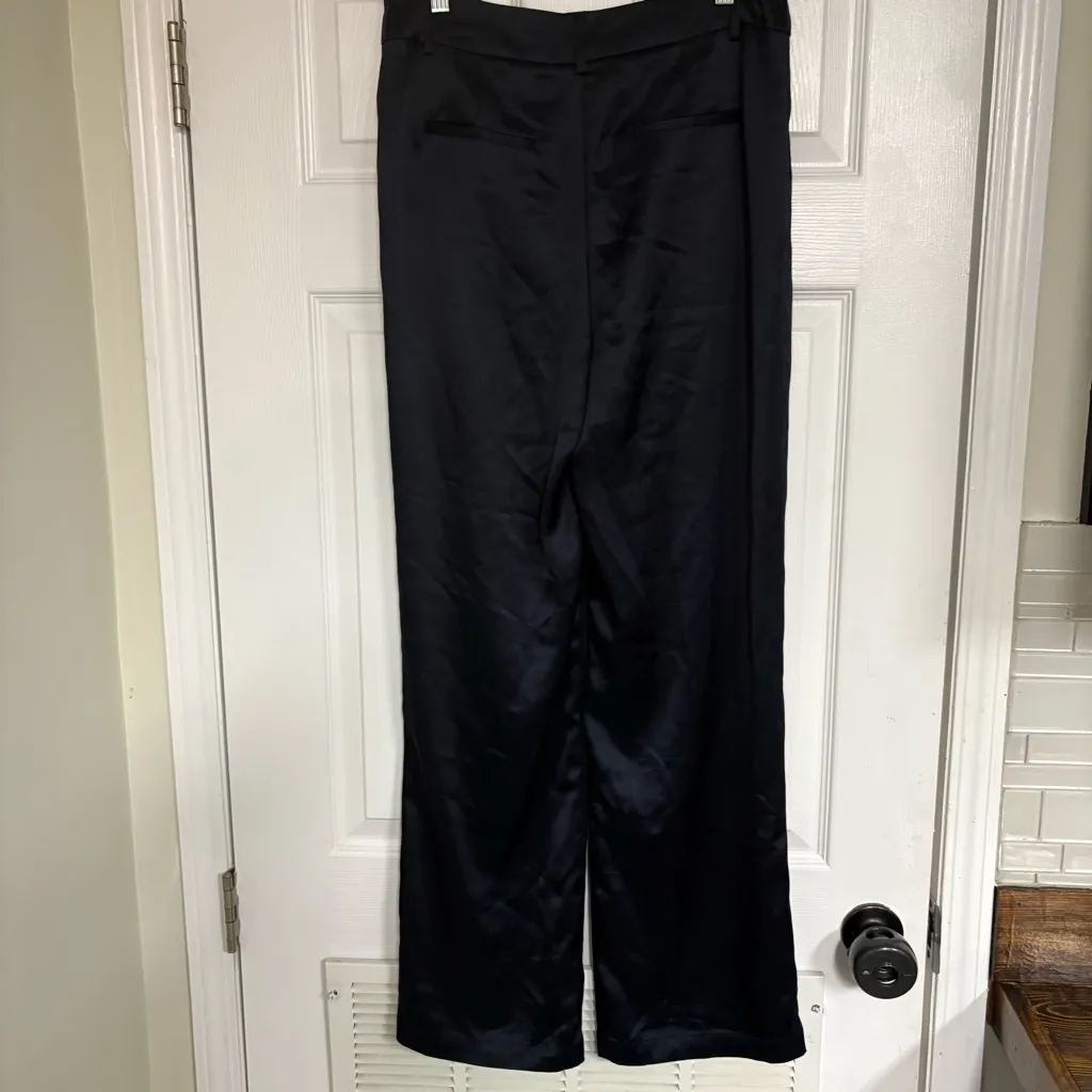 House Of Harlow‎ Satin Acetate Navy Pants Size 6 Blue - Image 2
