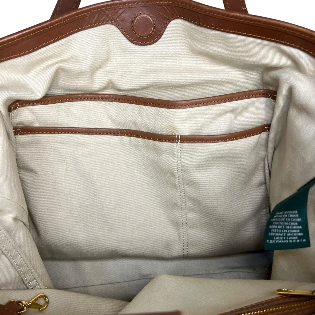 Lauren Ralph Lauren Brown Leather Putnam Chatsworth Crest Vintage Shoulder Bag - Image 10