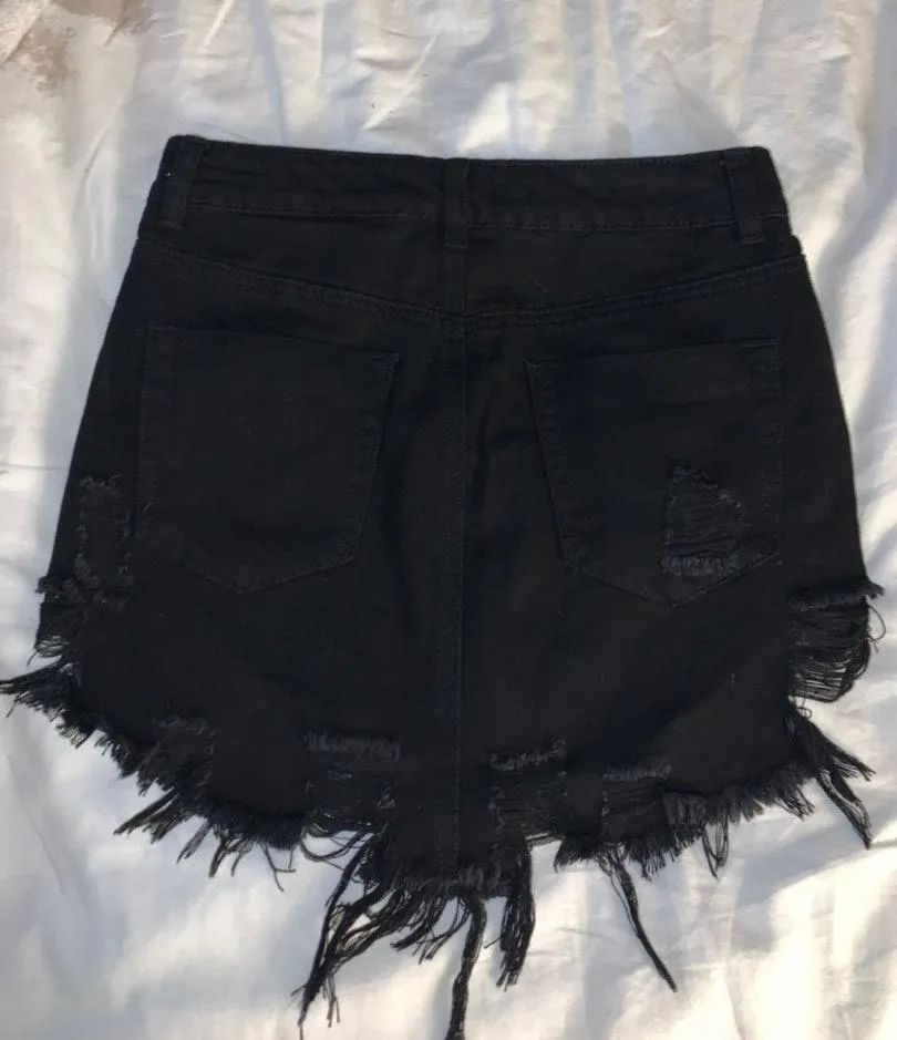 LITZ Black Denim Skirt - Image 2