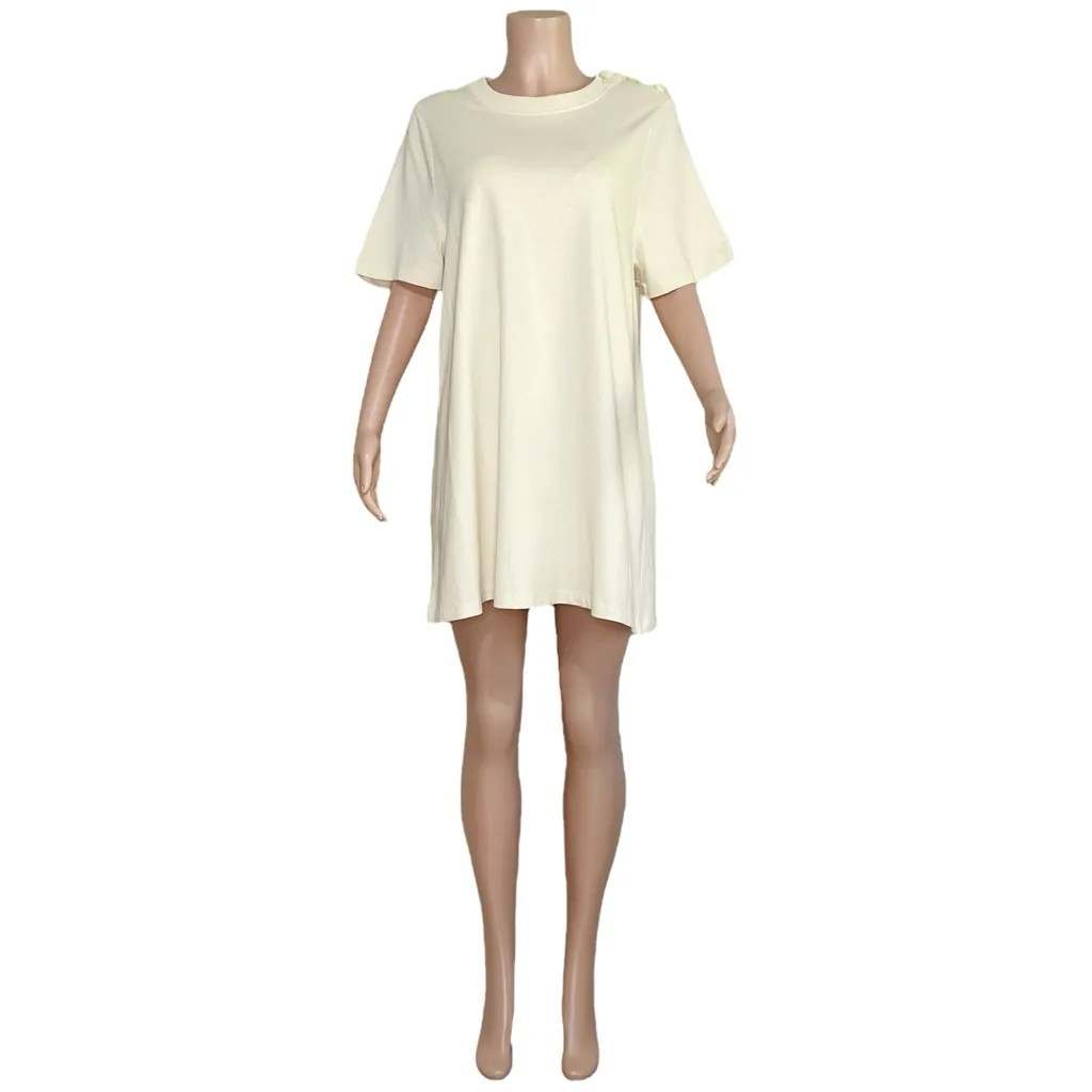 SÉZANE Selena Mini Shirt Dress, Cream, Medium - Image 10