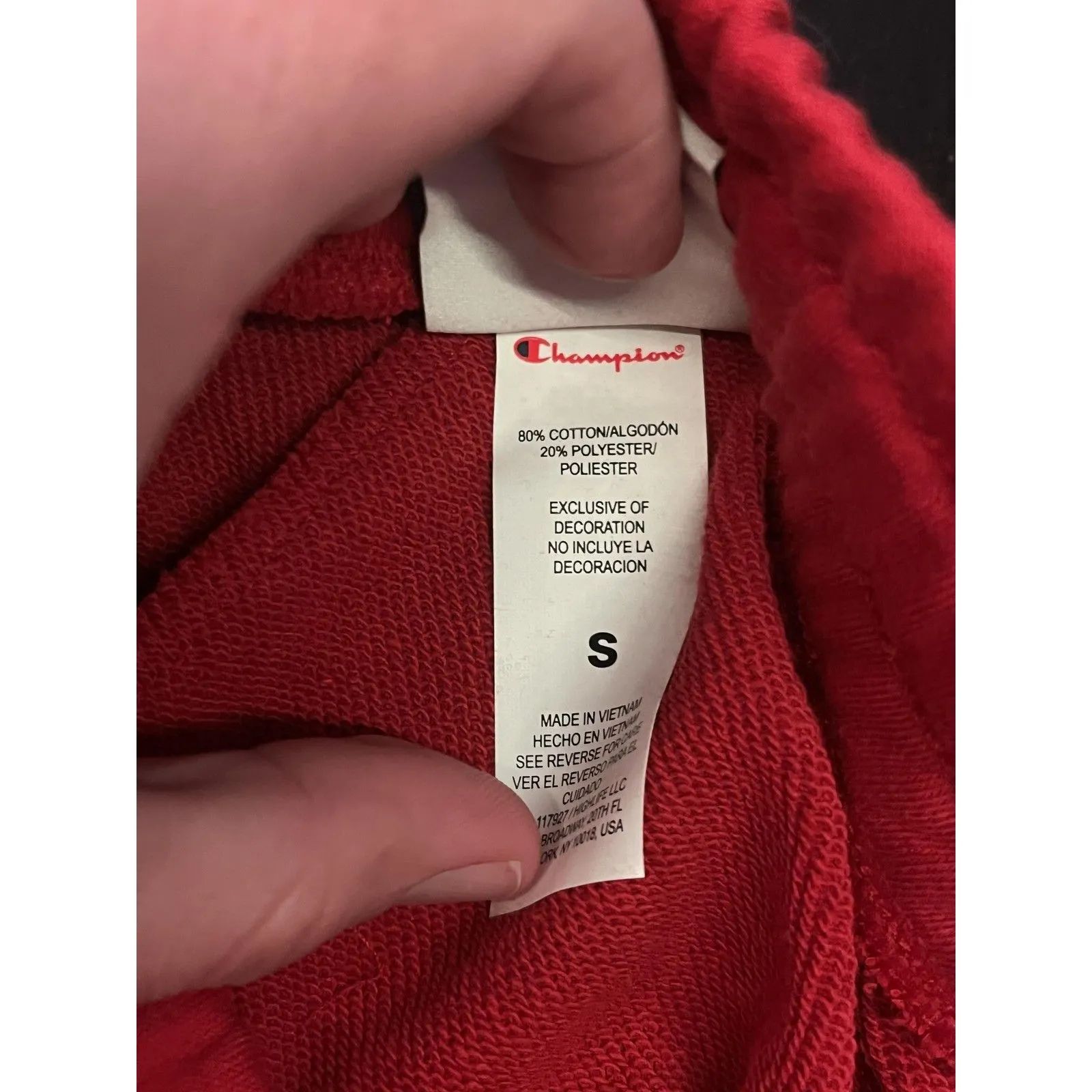 Champion Sweat Shorts Womens Small Red French Terry Elastic Waist Pockets Gym - Image 6