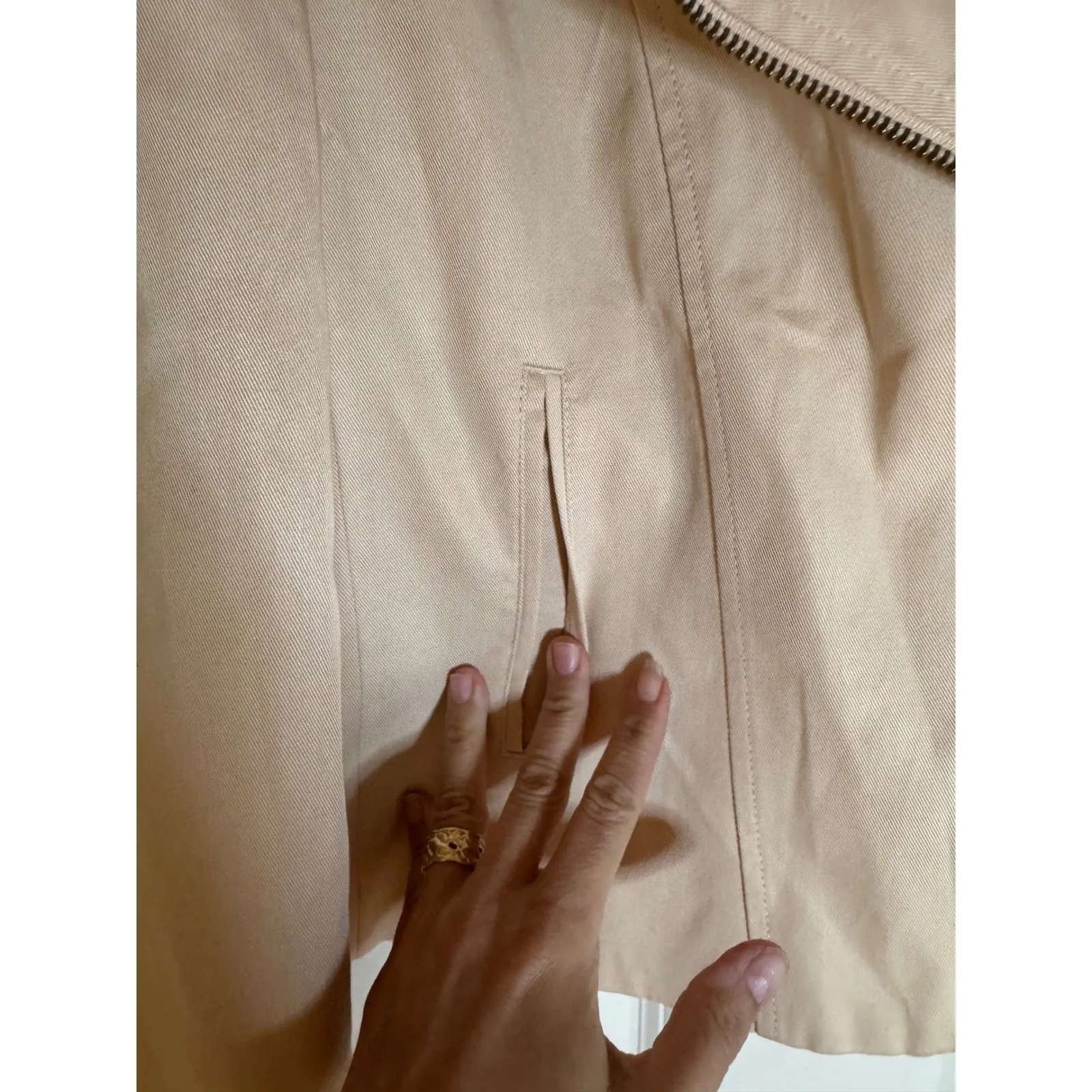 New!Ann Taylor Women's‎ Blush Pink Asymmetrical Zip Moto Jacket, size 8 - Image 3