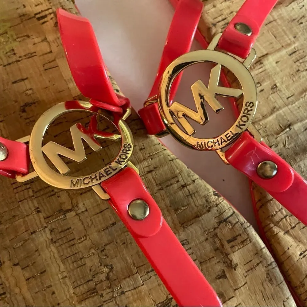 Michael Kors MK Logo Charm Jelly T Strap Sandals - Image 3