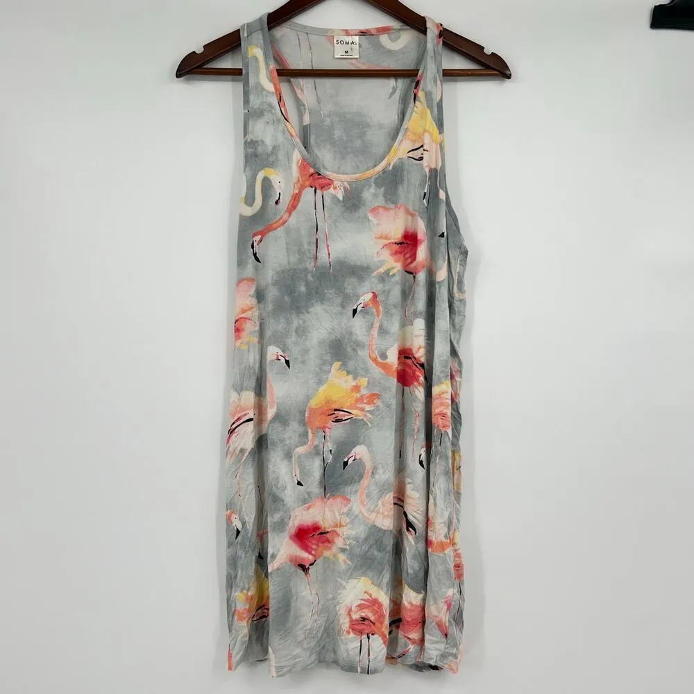 Soma bundle /lot 3 soma novelty print fun flamingo leaf pullover dresses medium - Image 4