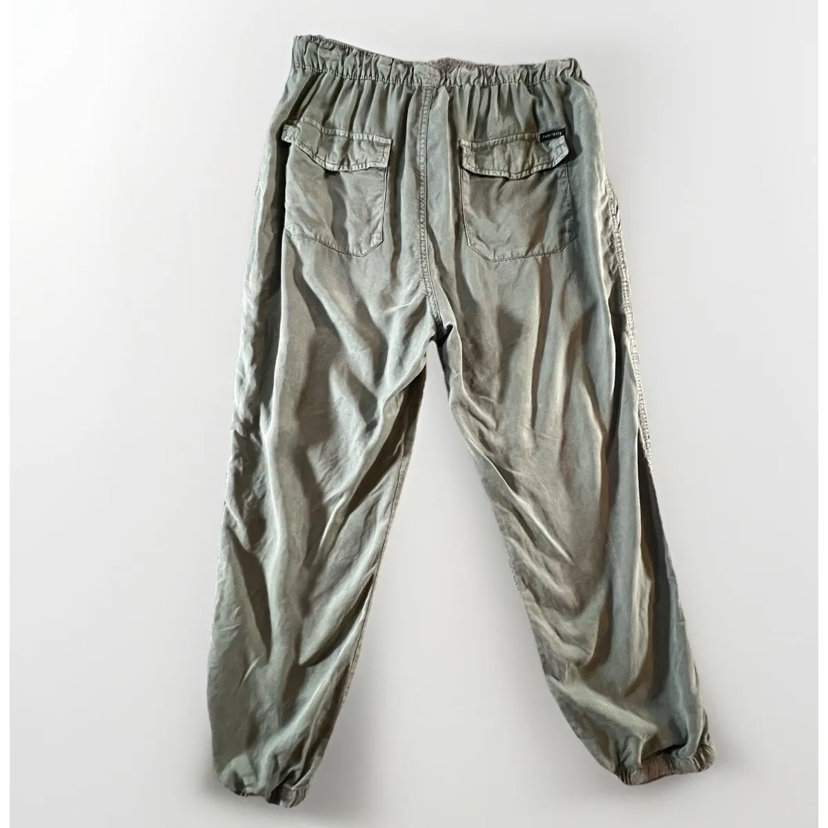 Sanctuary Women's XL Sage Green Tencel Jogger Pants Drawstring Elastic Cuff - Image 2