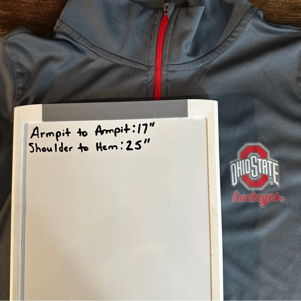 Scarlet & Gray Top Womens Medium Gray The Ohio State Pullover with Thumbhole - Image 7