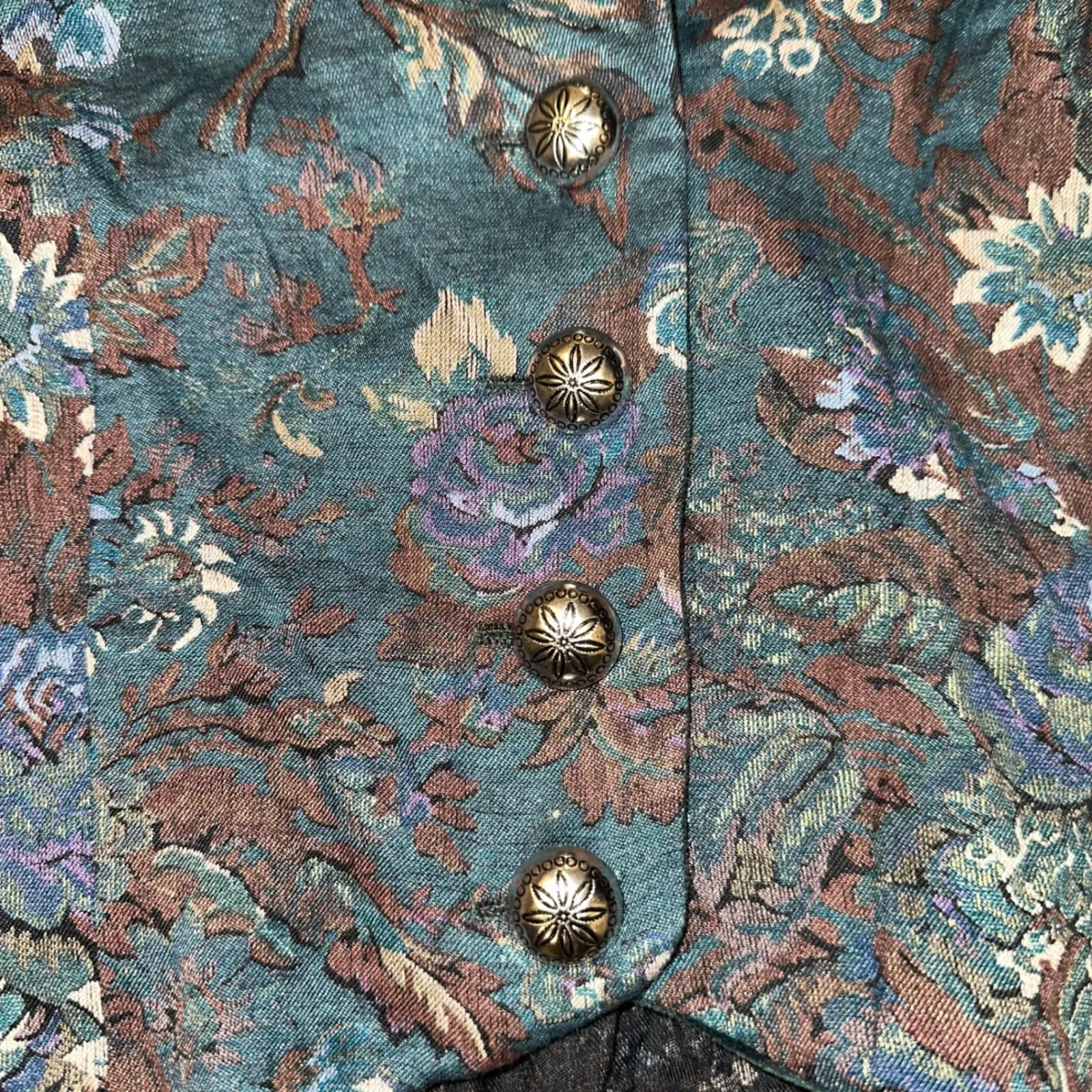 Vintage BANJO Dallas Texas Floral Velvet Collar Jacket Blazer Women's XL Green Size undefined - Image 5