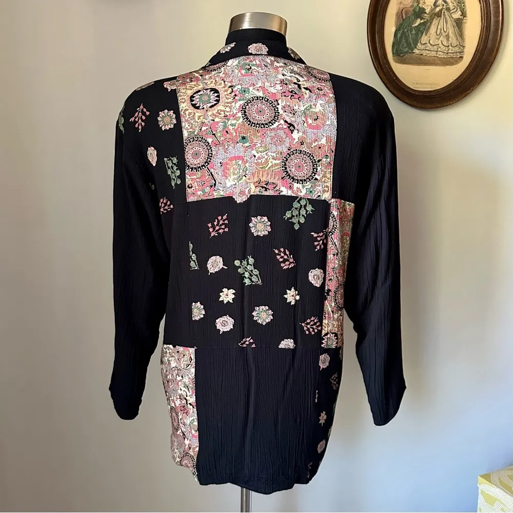 Vintage 1980s crepe patchwork jacket - Image 9
