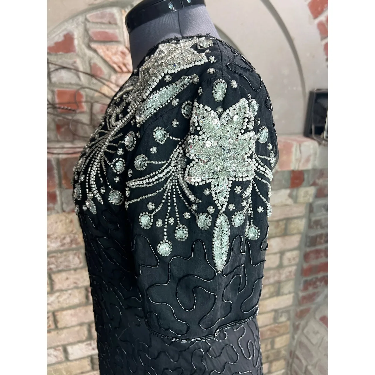 formal dress prom beaded silk 1990s NWT - Image 7