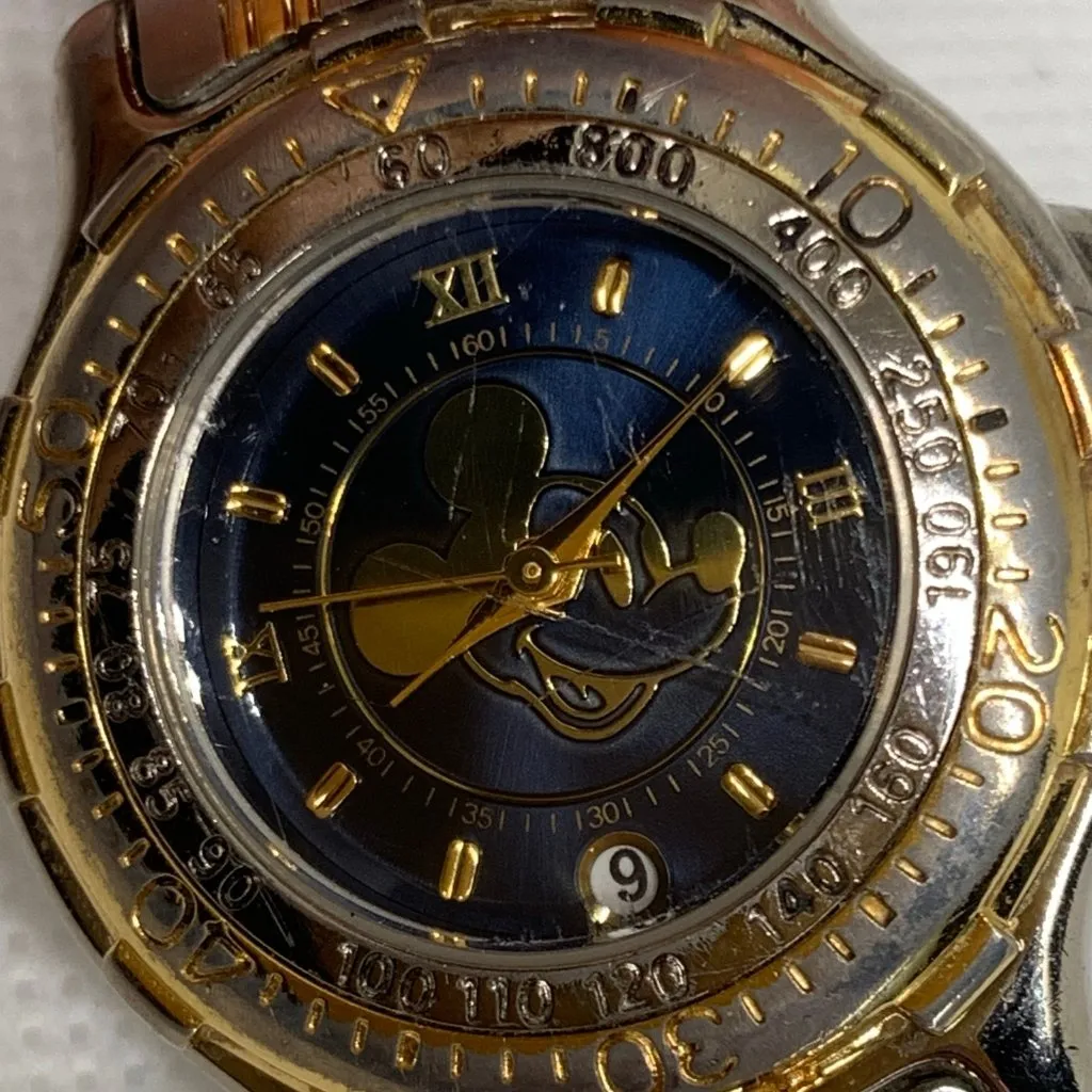 Vintage Mickey Mouse face dial two tone women watch 30mm 6.5” running - Image 3