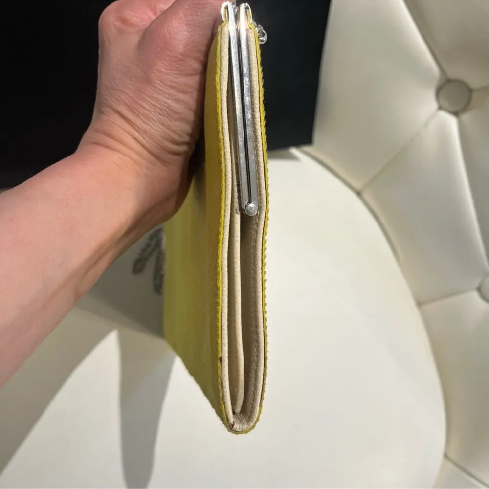 Bvlgari Roma Yellow Leather Frame Clutch Bag – Chain Shoulder Strap Made Italy - Image 7