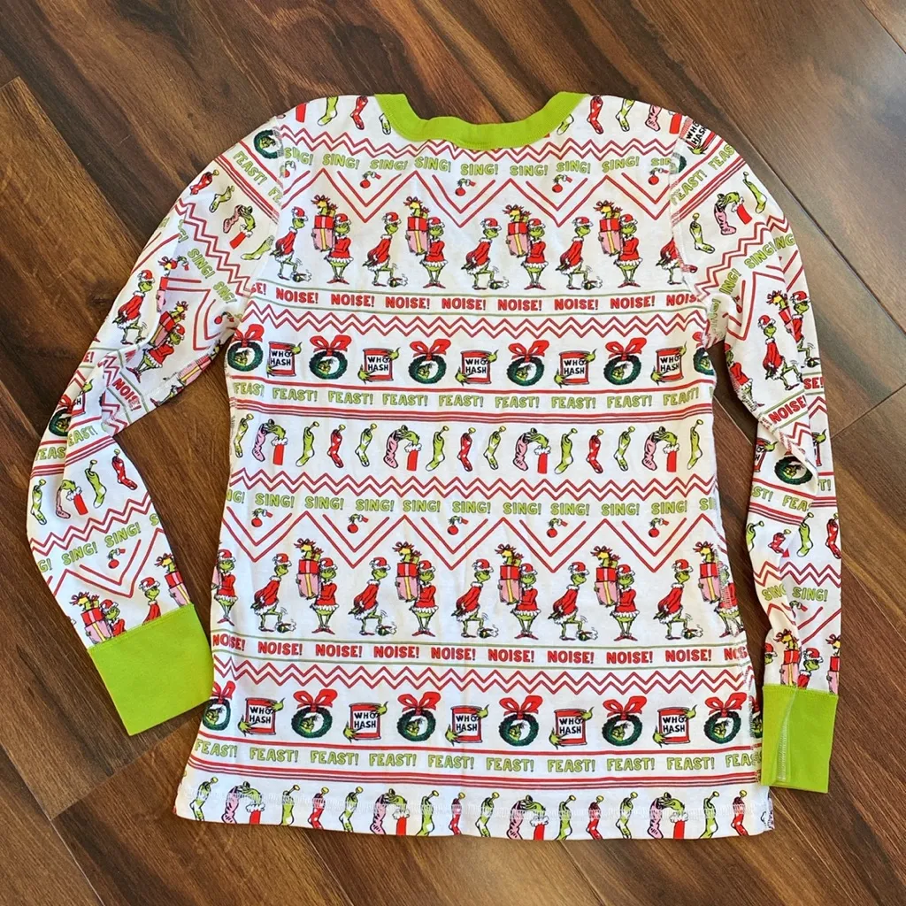 Hanna Andersson Grinch Pajama Top 100% Organic Cotton Green Size M - Image 4