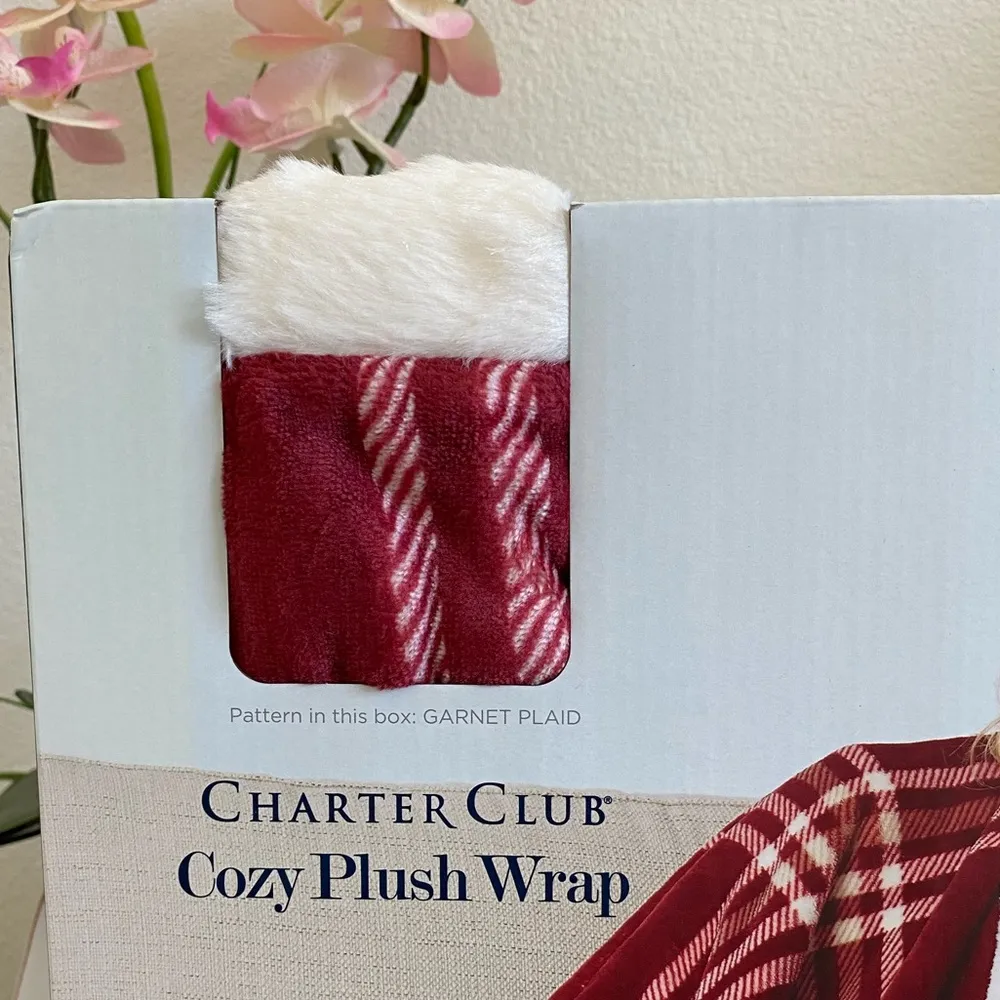 🌺 Cozy Plush Wrap 50 x 70 Garnet Plaid Throw 🌺 - Image 6