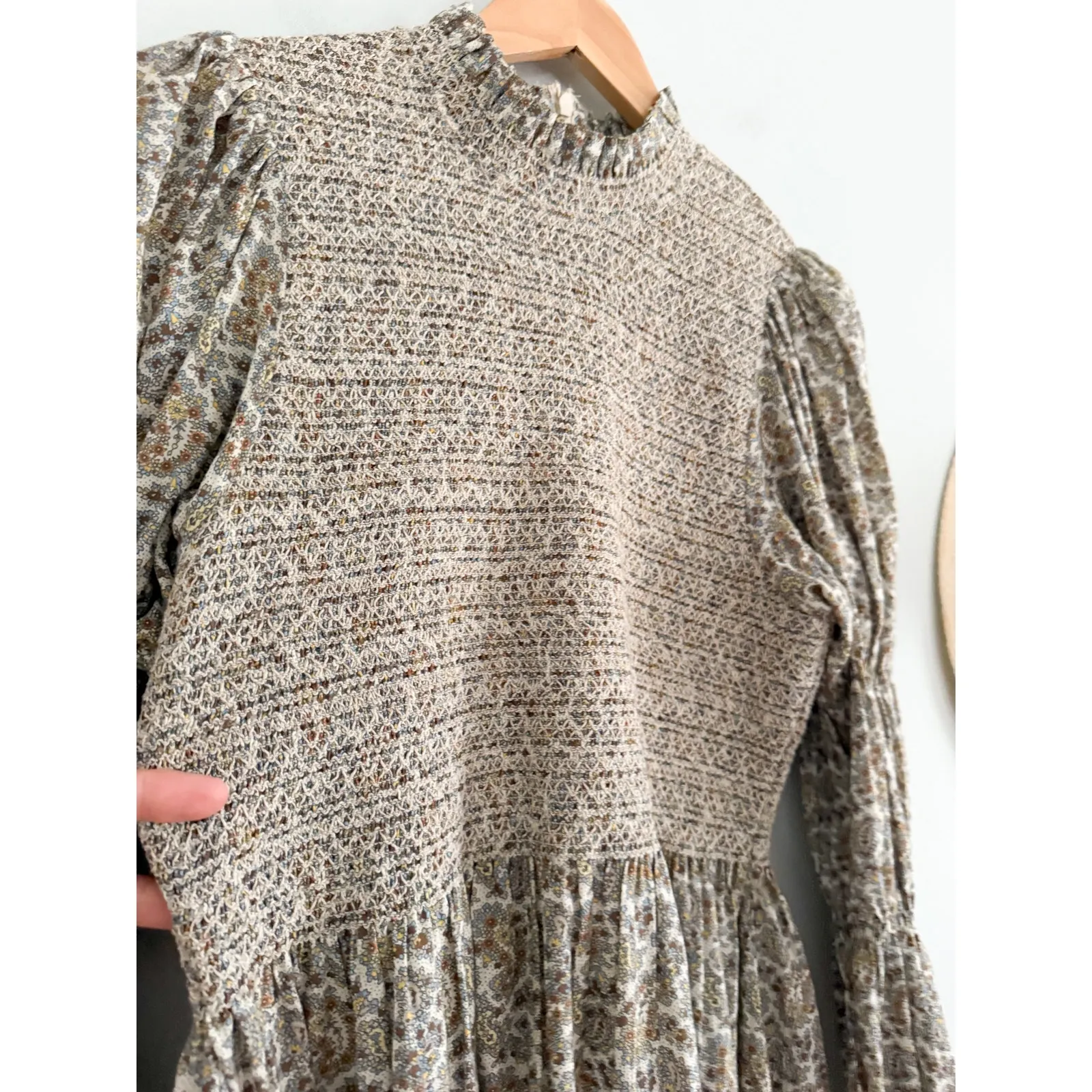 DÔEN | DOEN | Callie Dress / Cream Tisbury Paisley | Sz S Green - Image 5
