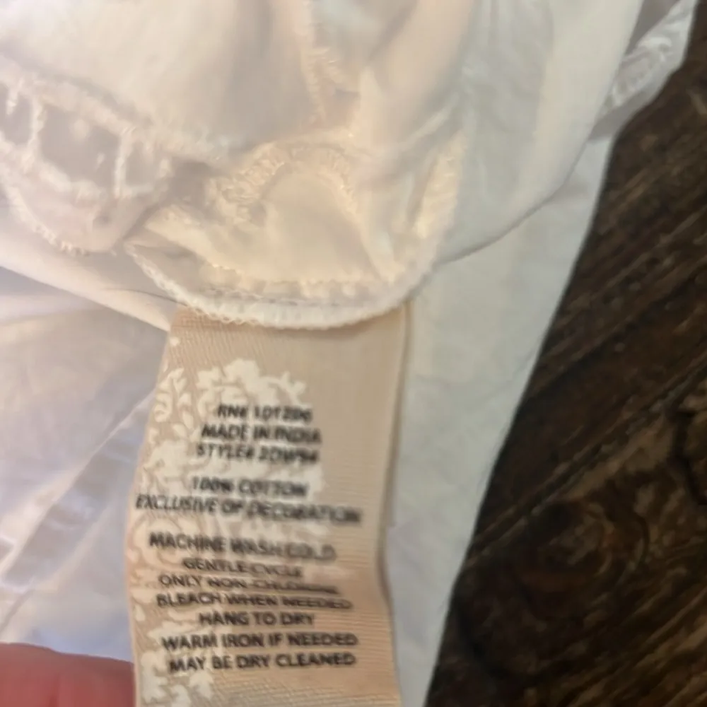 Soft Surroundings Flora Eterna Tunic White Embroidered Cut Out Size Large - Image 8