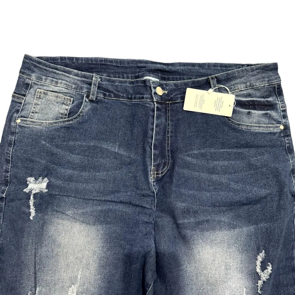 Good Wear Club Straight Leg Ripped Jeans in Blue, Size 3XL(22 - Image 2