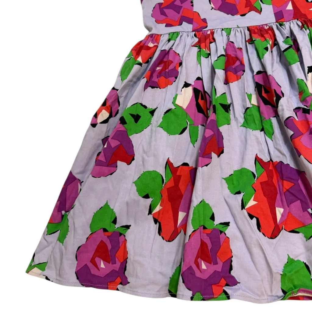 Topshop Floral Open Back Full Skirt Mini Babydoll Dress - Image 3