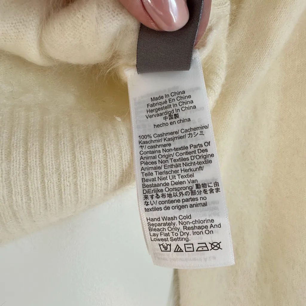 J.Crew Brushed Cashmere Cropped Cardigan Sweater in Warm Ivory, Size X-Small - Image 7