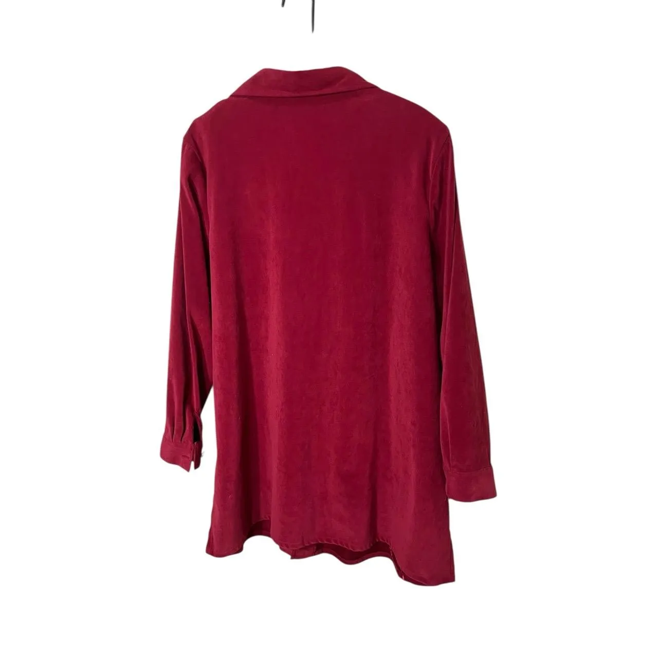 All‎ American Comfort Red Vintage Long Sleeve Embroidered Floral Shirt Size 22W - Image 7