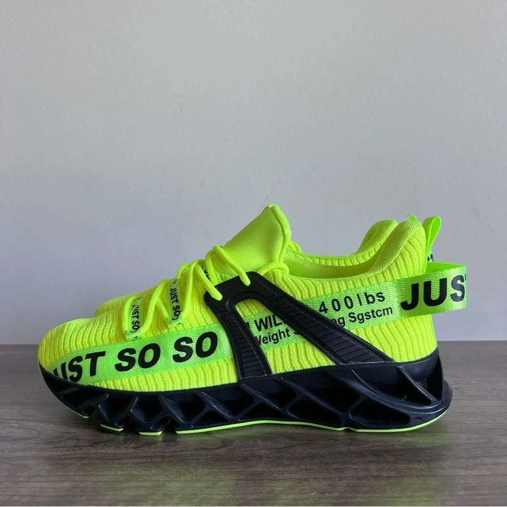 JUST SO SO Unisex Neon Yellow Shoe Size 41 aka Men’s 8 or 9.5 Women’s #799 - Image 3
