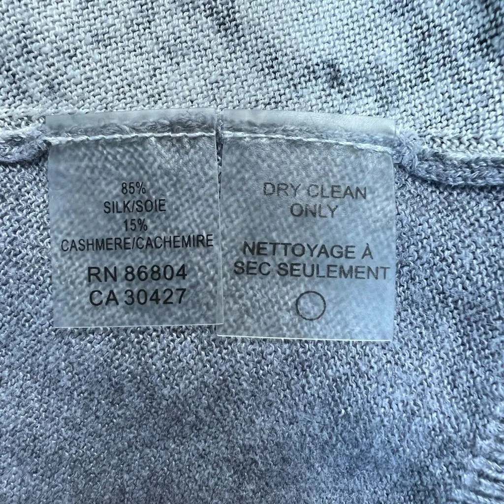 Magaschoni Sweater Medium Gray Snake Silk Cashmere Lightweight‎ Crewneck - Image 9