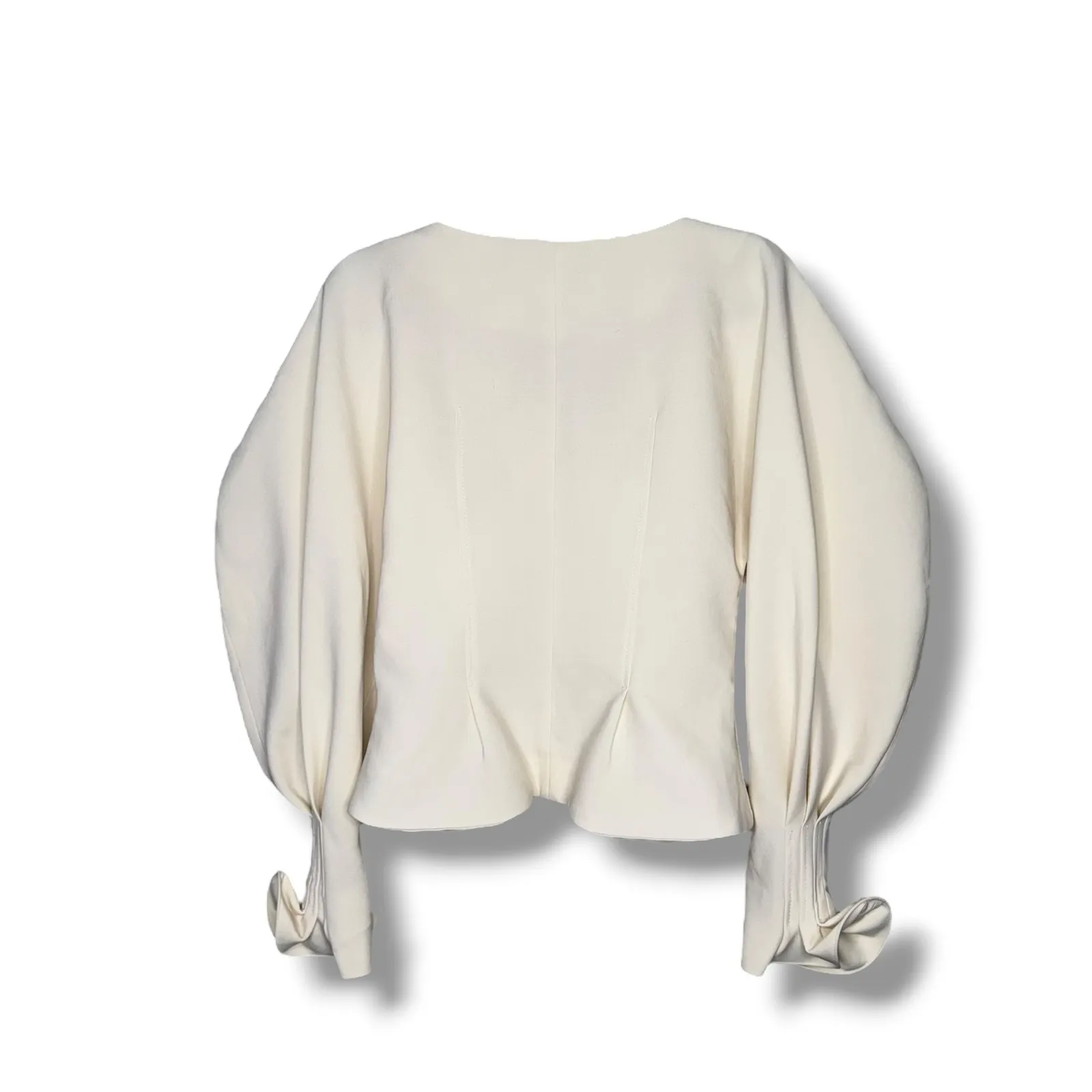 Jacquemus LAmour Dun Gitan‎ White Puff Sleeve Button Front V Neck Top - Image 7