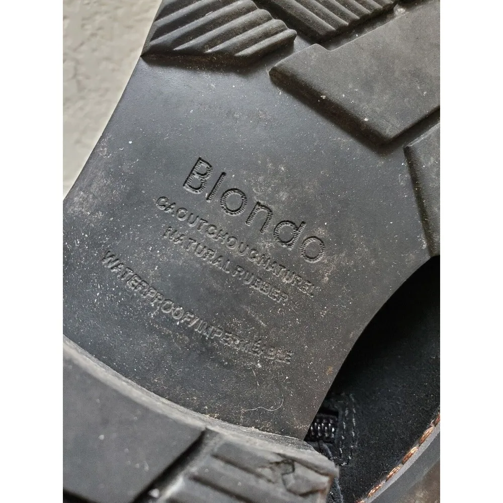 Blondo Women's Size 6M Black Leather Waterproof Side Zip Lace-Up Ankle B… - Image 8