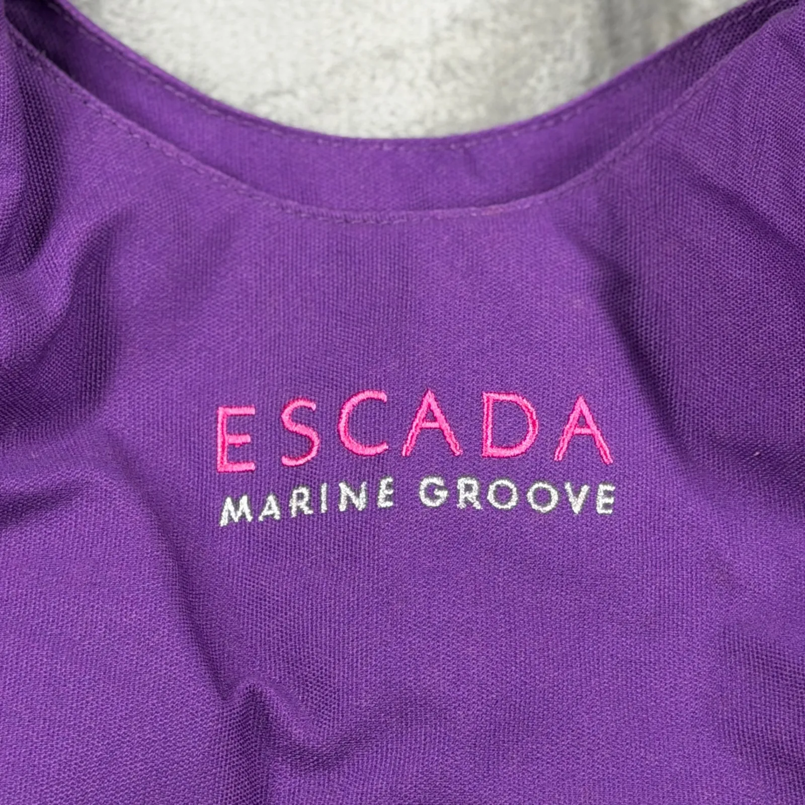 Escada Marine Groove Purple Tote Bag Rope Handle Nautical Beach Summer Resort - Image 3