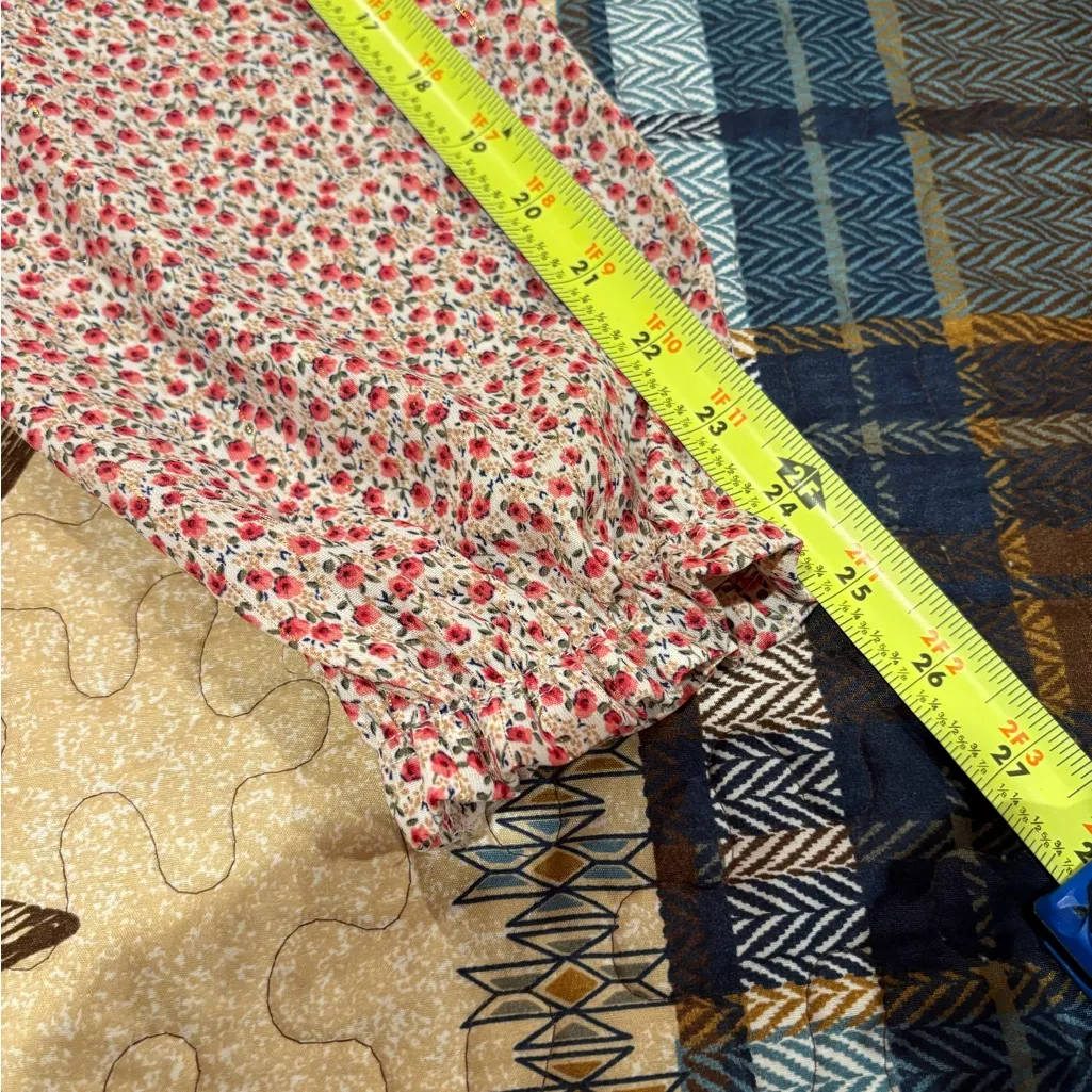 Umgee Red Mix Floral Ruffle Dress Boho - Image 12