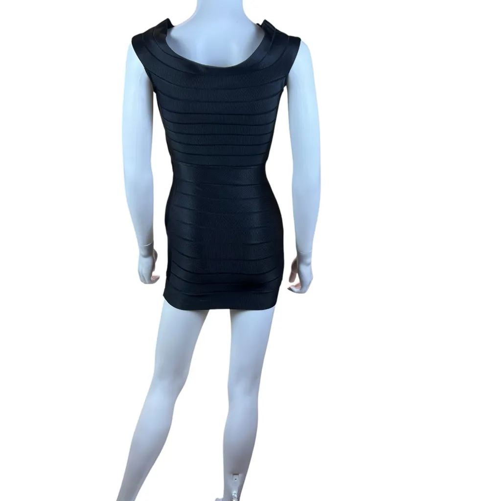 French Connection Bodycon Bandage Black Mini Dress - Image 3