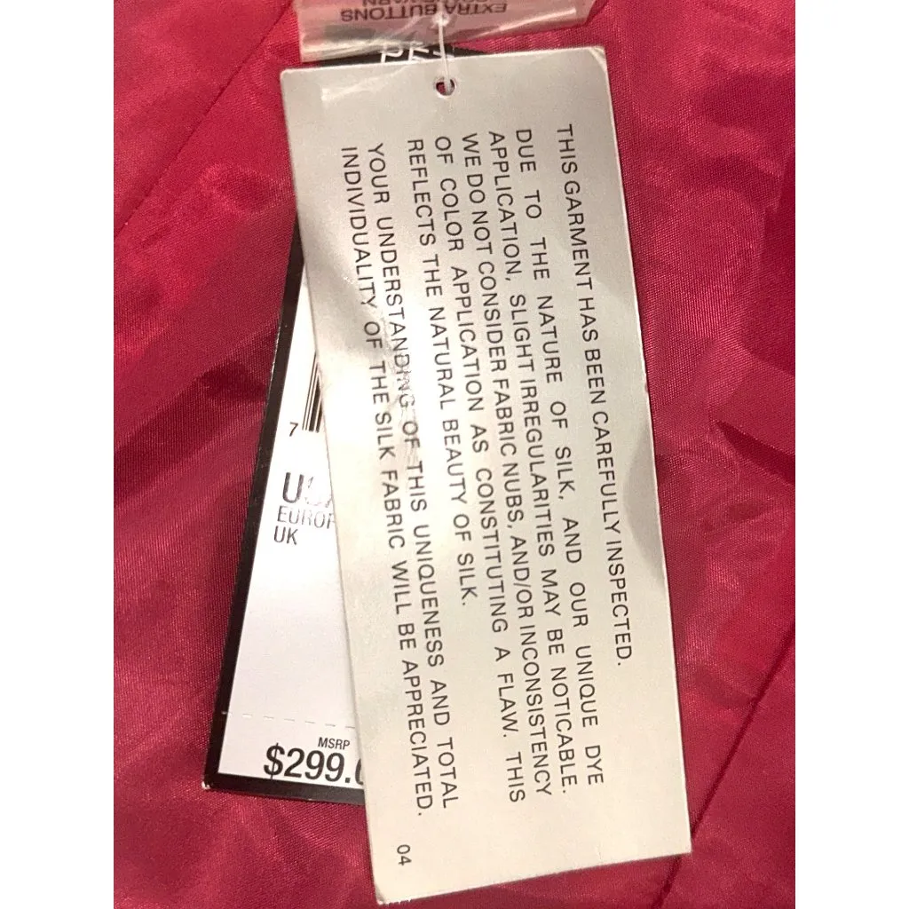 Kasper 16P Raspberry Silk Stripe Jacket Hamptons Chic Coastal Rich City Ready Red Size undefined - Image 14