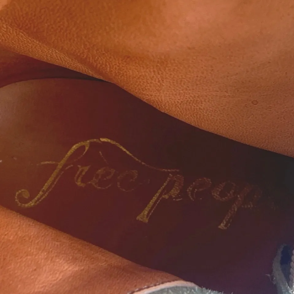 Free People Lawless Fringe Blue Suede Pointed Toe Zip Western Boots Booties Sz 6 - Image 7