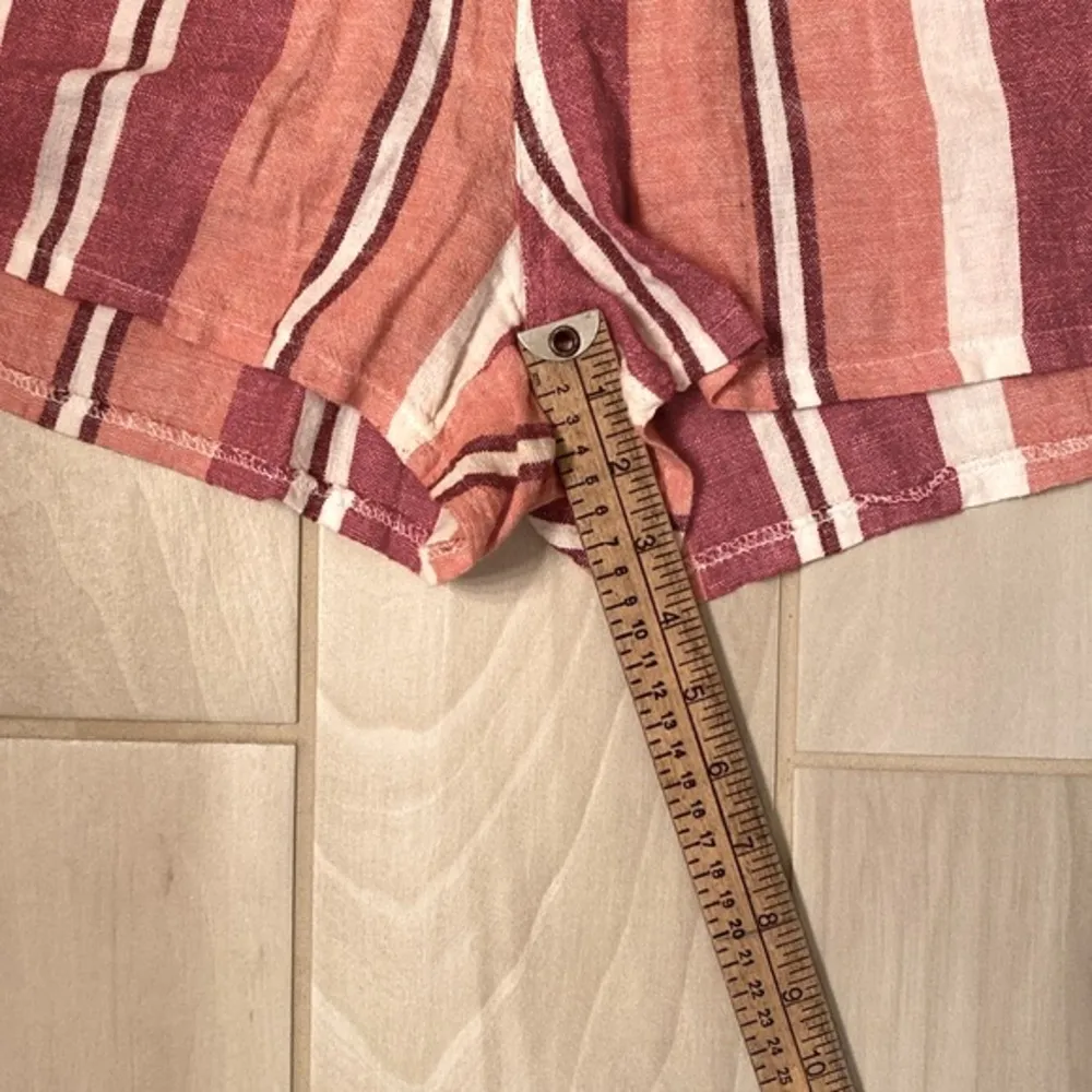 Universal Thread|Red/peach/white stripe shorts. Elastic waist with drawstring - Image 4